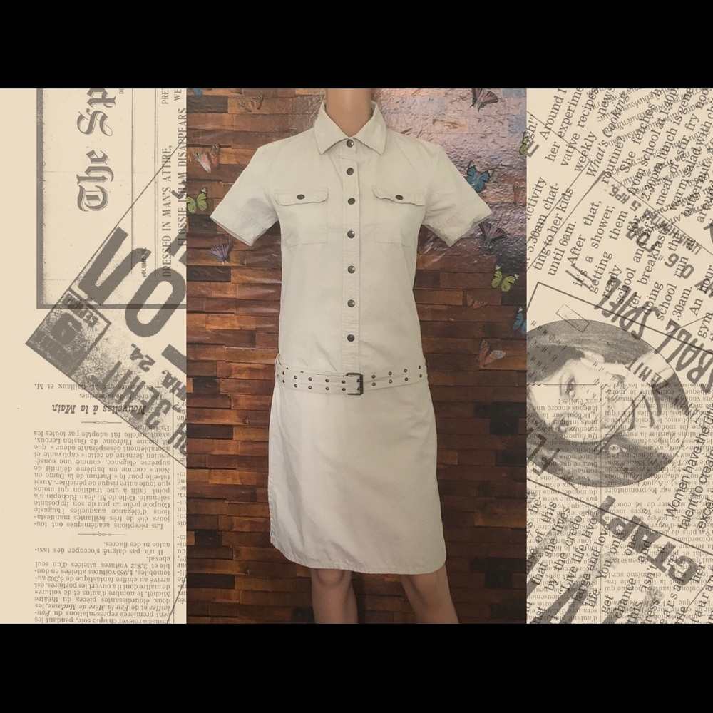 Ralph Lauren khaki button up dress!👜👡🧥